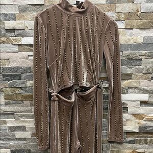 Rehab Brown Studded Jumpsuit